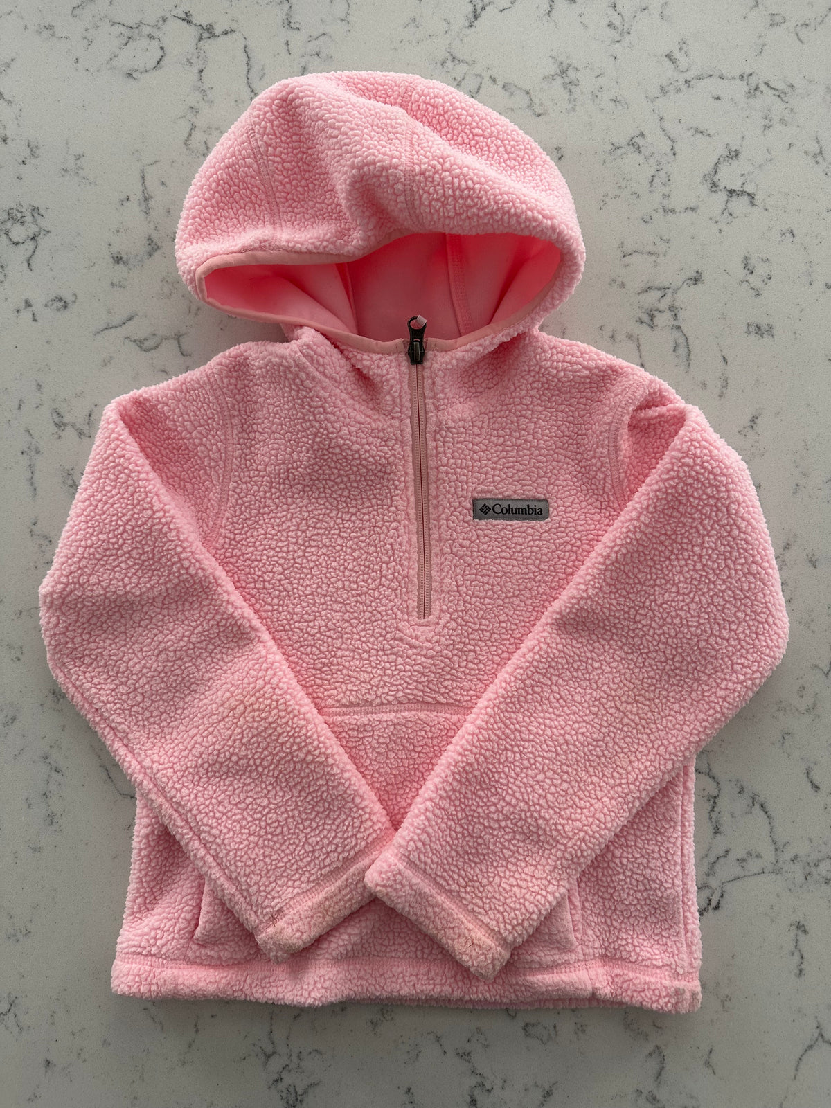 Seller 42, Columbia Fleece Hooded 1/4 Zip, Pink, Girls Size XS (6-7)