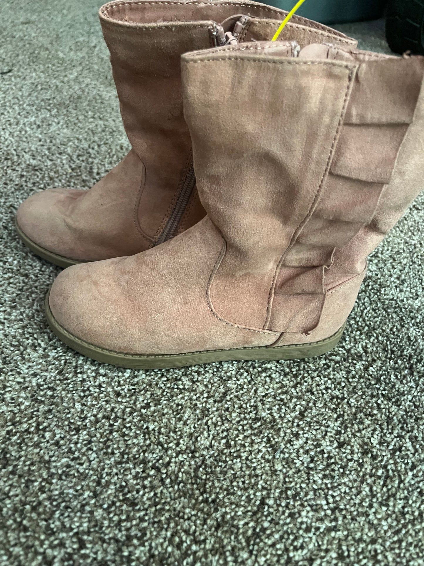 Seller 67 - Cat and Jack Pink Ruffle Suede Boots Size 12