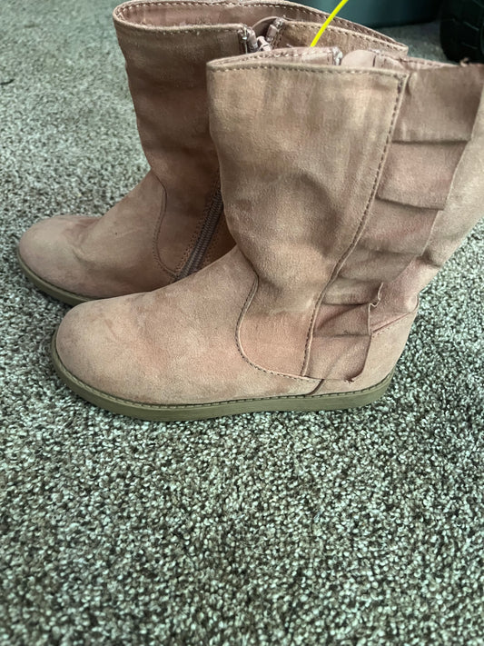 Seller 67 - Cat and Jack Pink Ruffle Suede Boots Size 12