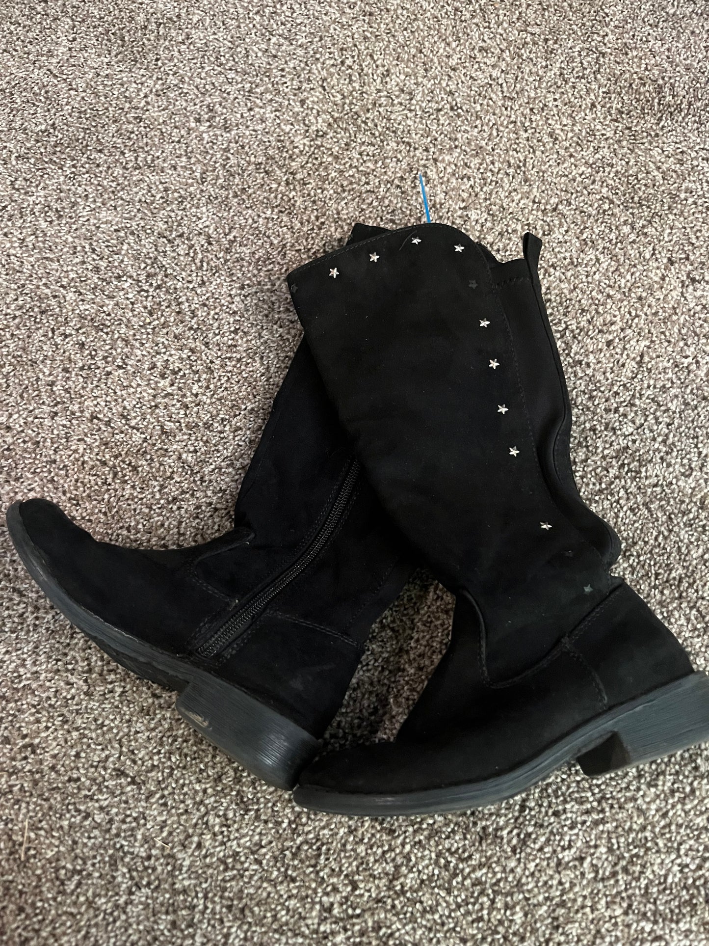 Seller 67 - Kohls Black Tall Boots with Stars (see photos) Size 12