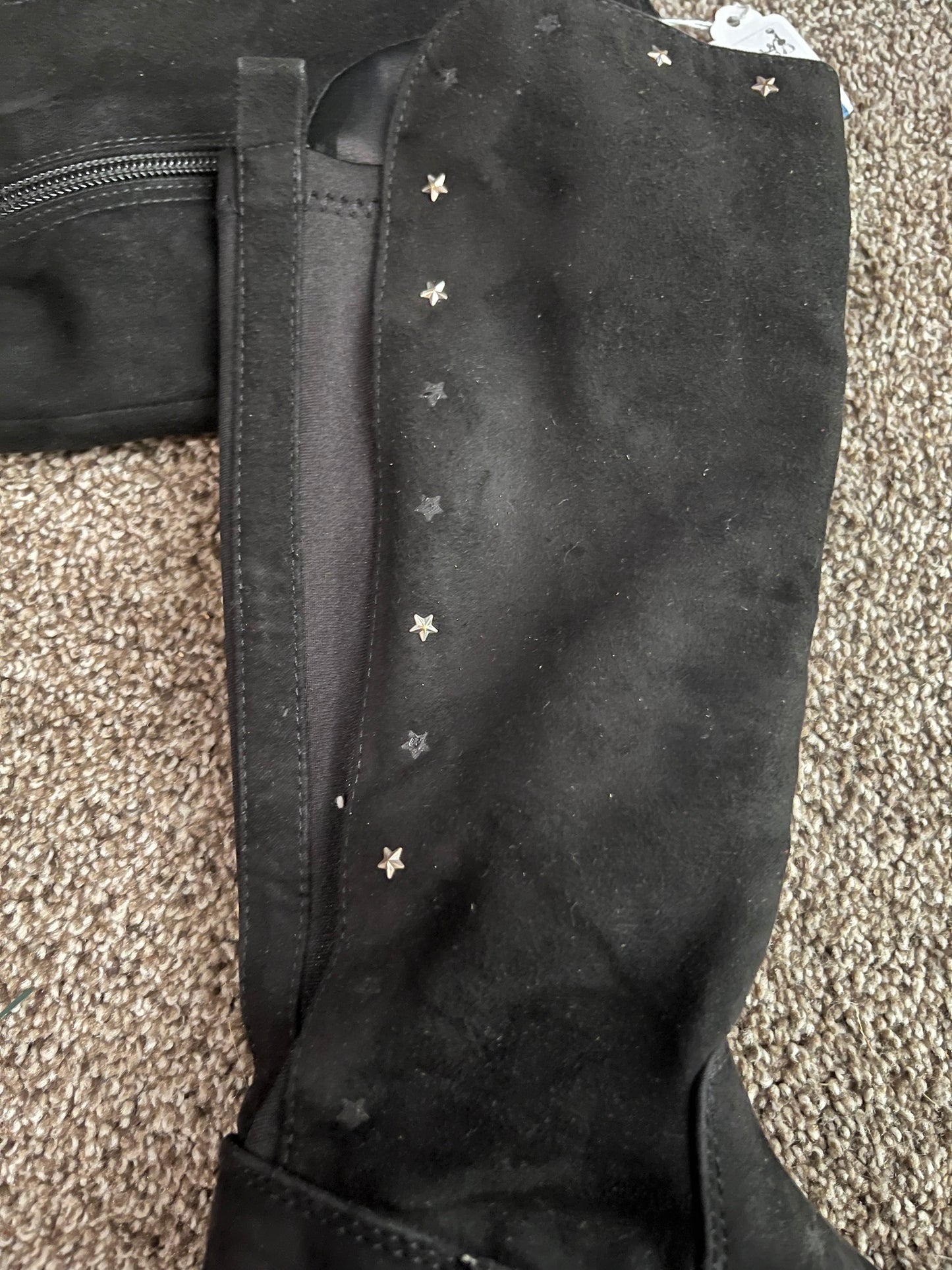 Seller 67 - Kohls Black Tall Boots with Stars (see photos) Size 12