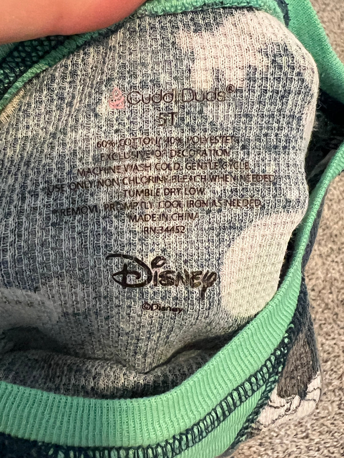 Seller #184 - Boys 5T Disney Cuddl Duds waffle texture