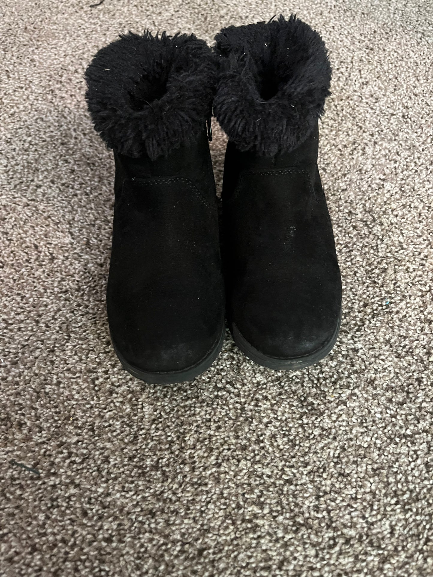 Seller 67 - Cat and Jack Black Fur Ankle Boots Size 10