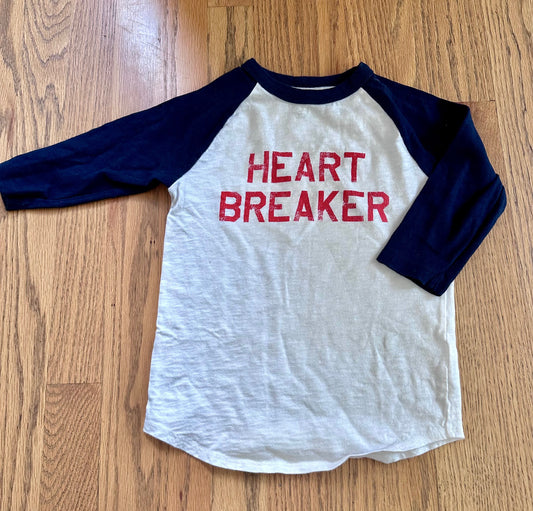 #98- Boys, Crewcuts, Heartbreaker Raglan Shirt- Size 4