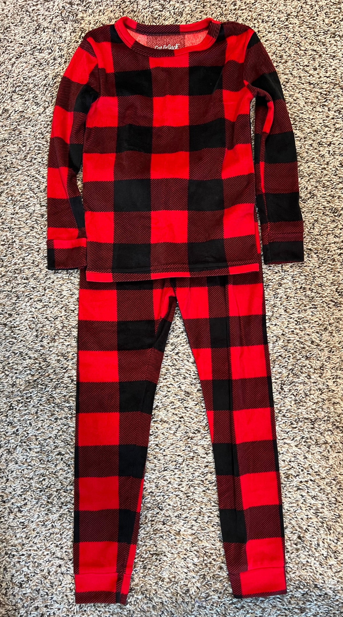 Seller #184 - Boys Size 4 Cat & Jack red and black fleece pajamas