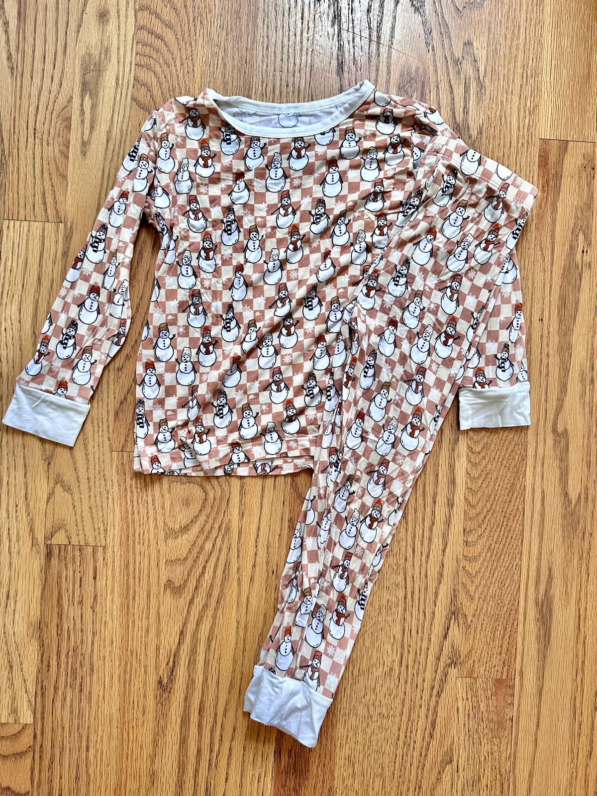 #98- Boys, Snowman Bamboo PJs- Size 4