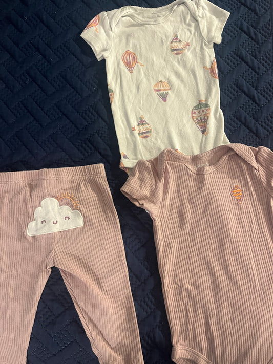 #211 Carters Girls 9m Hot Air Balloon/Cloud Set