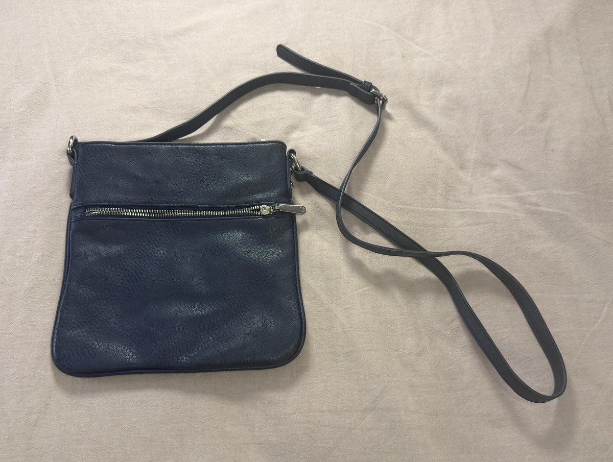 #103 Blue Leather Crossbody