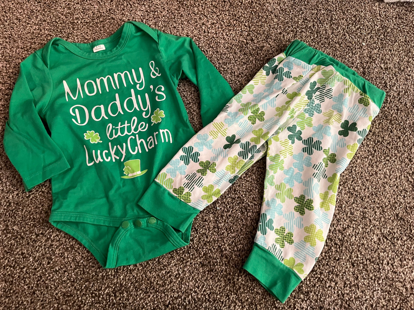 Seller 67 - Mommy and Daddys little Lucky Charm Boutique Outfit 6-12mo