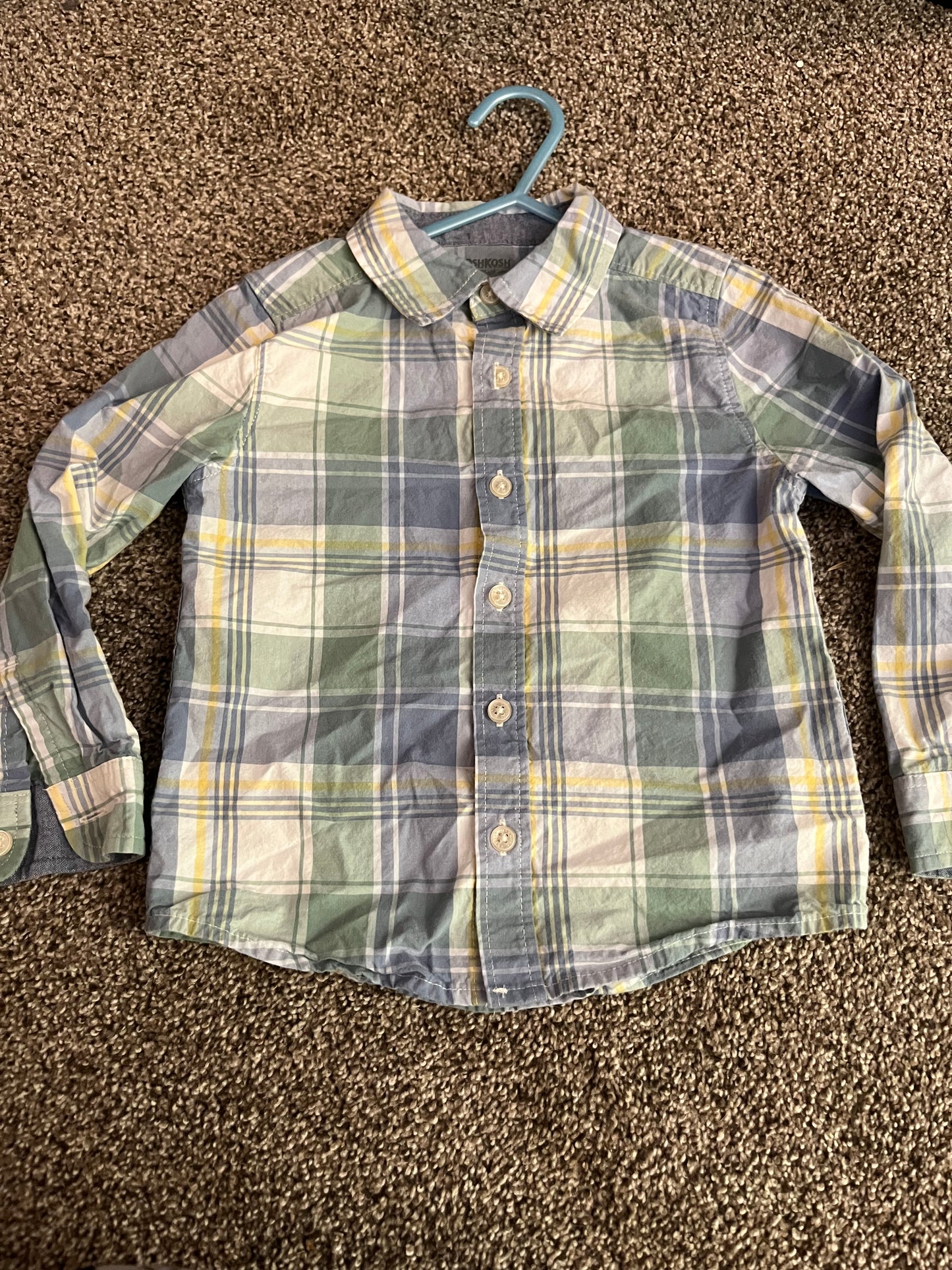 Seller 67 - Oshkosh Green and Blue Plaid Button Down 4