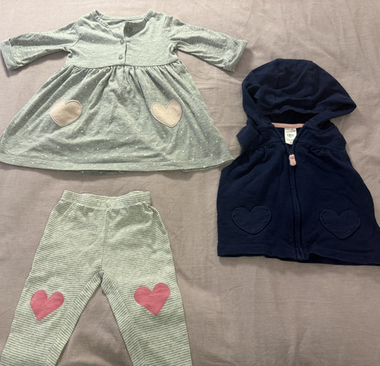 #103 12m Heart Dress/Vest Bundle