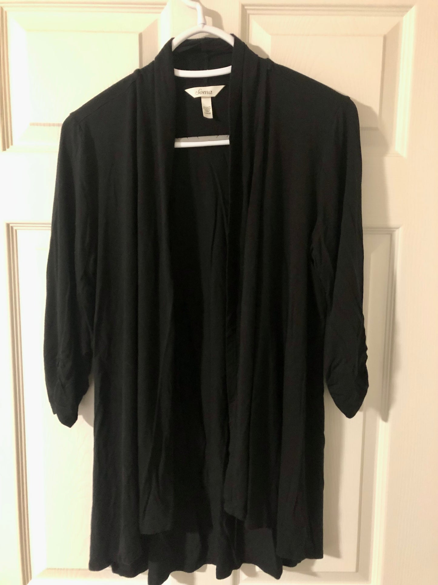 Soma black 3/4 sleeve cardigan women's size L