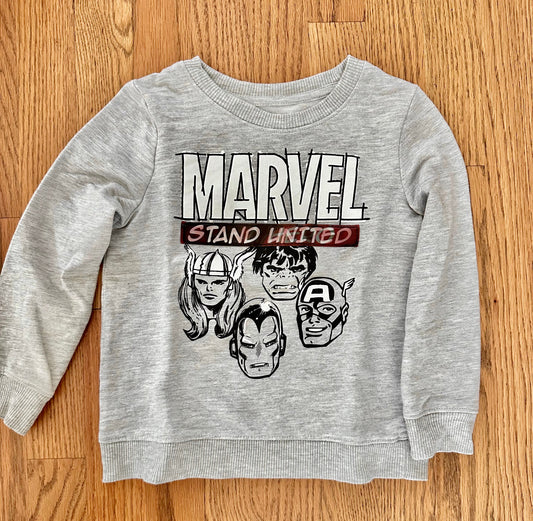 #98- Boys, Marvel, Grey Superhero Sweatshirt- Sizs 5