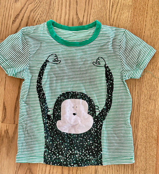 #98- Boys, Green Monkey Shirt- Size 5