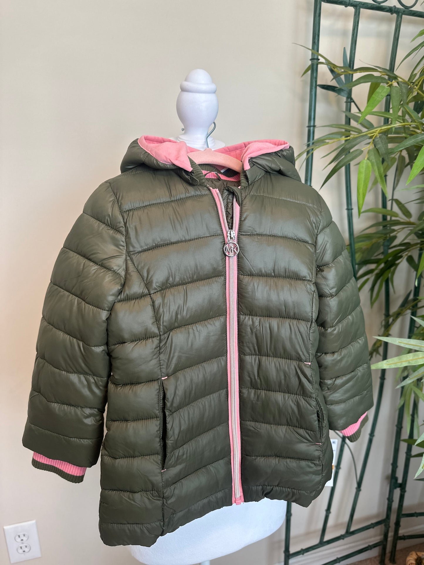 Michael Kors Green Puffer Coat Girls 3T NWT