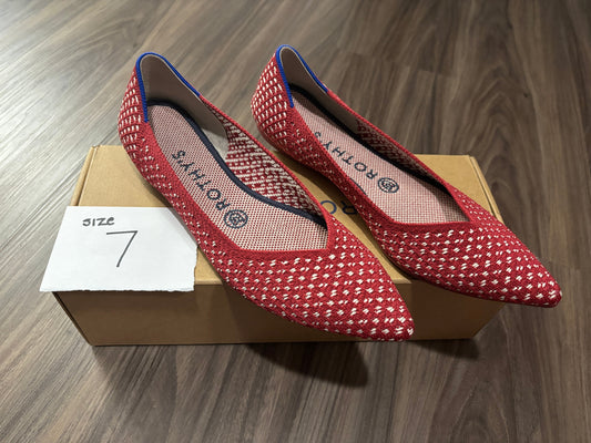 #77 - 7 - EUC Rothy's - Womens Red Patterned Points