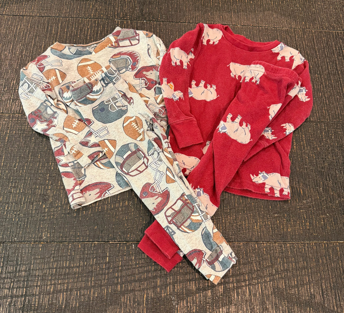 #66 Boys 18M Football Pajama Bundle