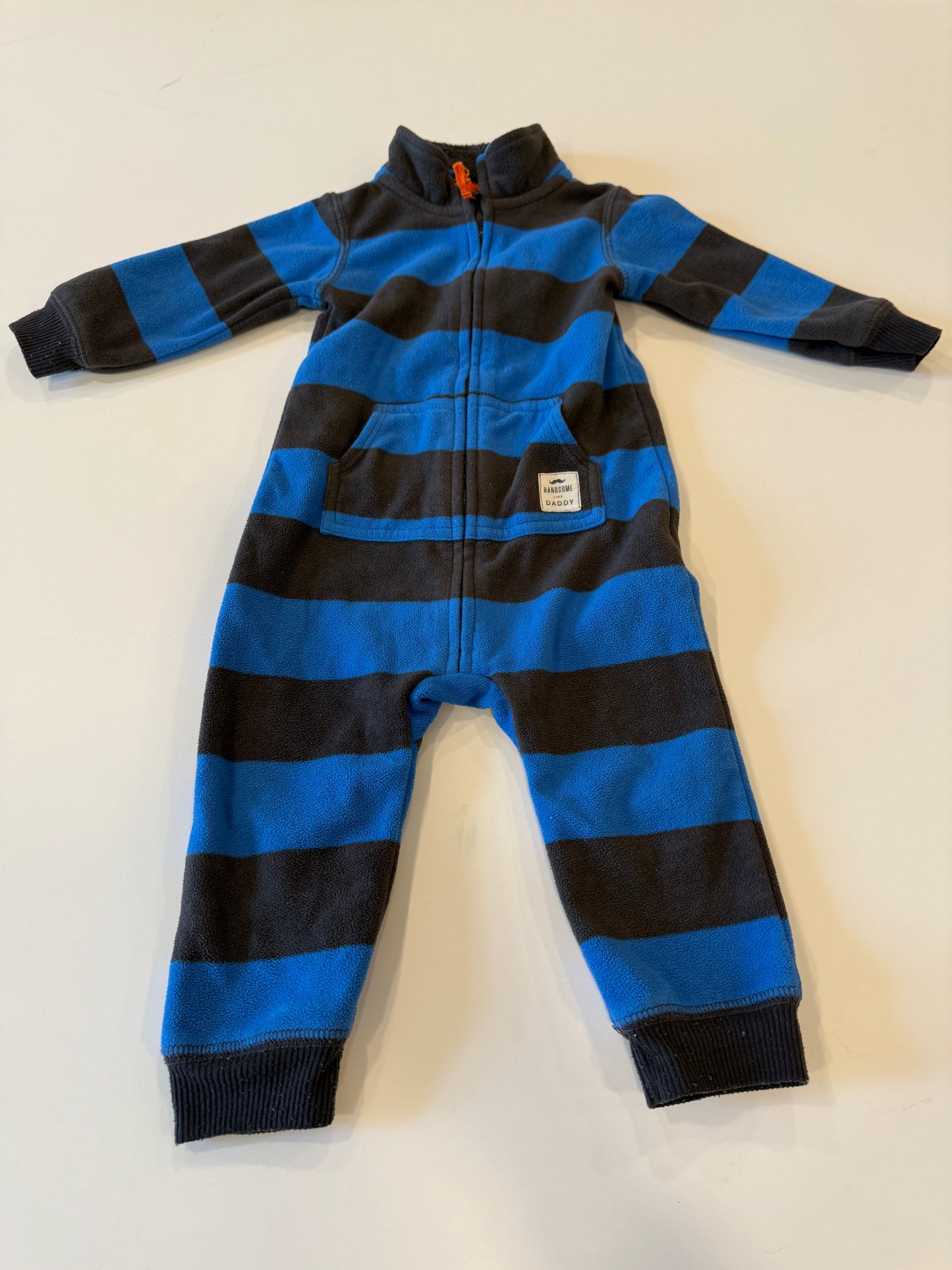 #9 -  Carters -  2 Fleece Zip Up Suits for Winter Toddler Boys SIZE  12M REDUCED