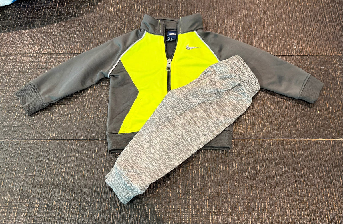 #66 Boys 12M Nike Yellow Zip Up and Pant Bundle