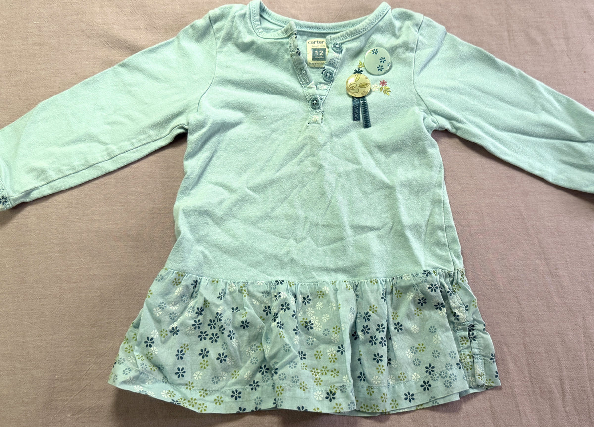 #103 12m Carters Blue Flower Dress