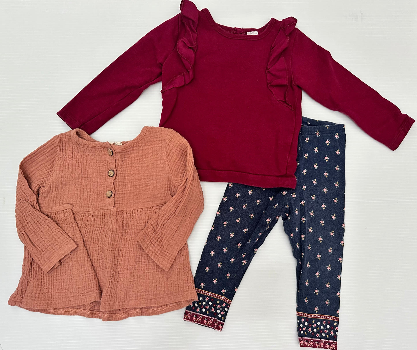Seller #168 Girls 24m Blush/Maroon Outfit Bundle