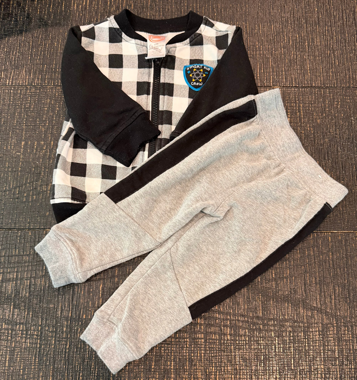 #66 Boys 12M Zip Up and Pant Bundle