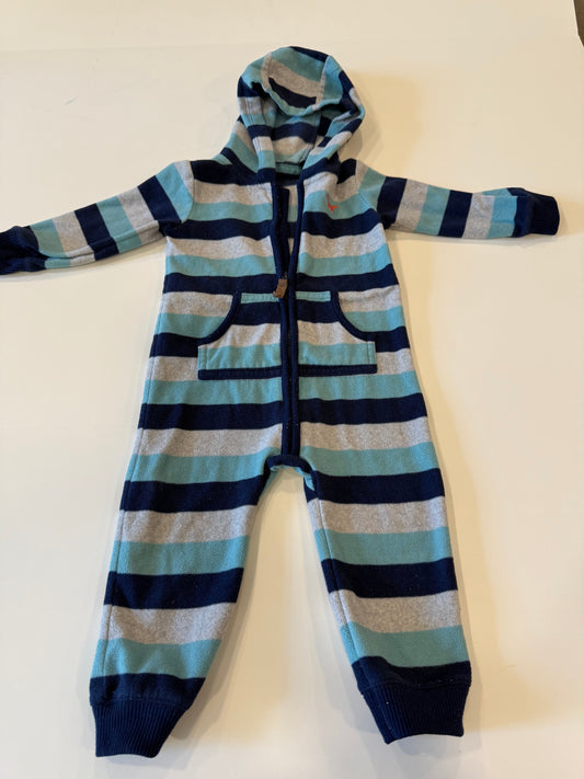#9 -  Carters -  2 Fleece Zip Up Suits for Winter Toddler Boys SIZE  12M REDUCED