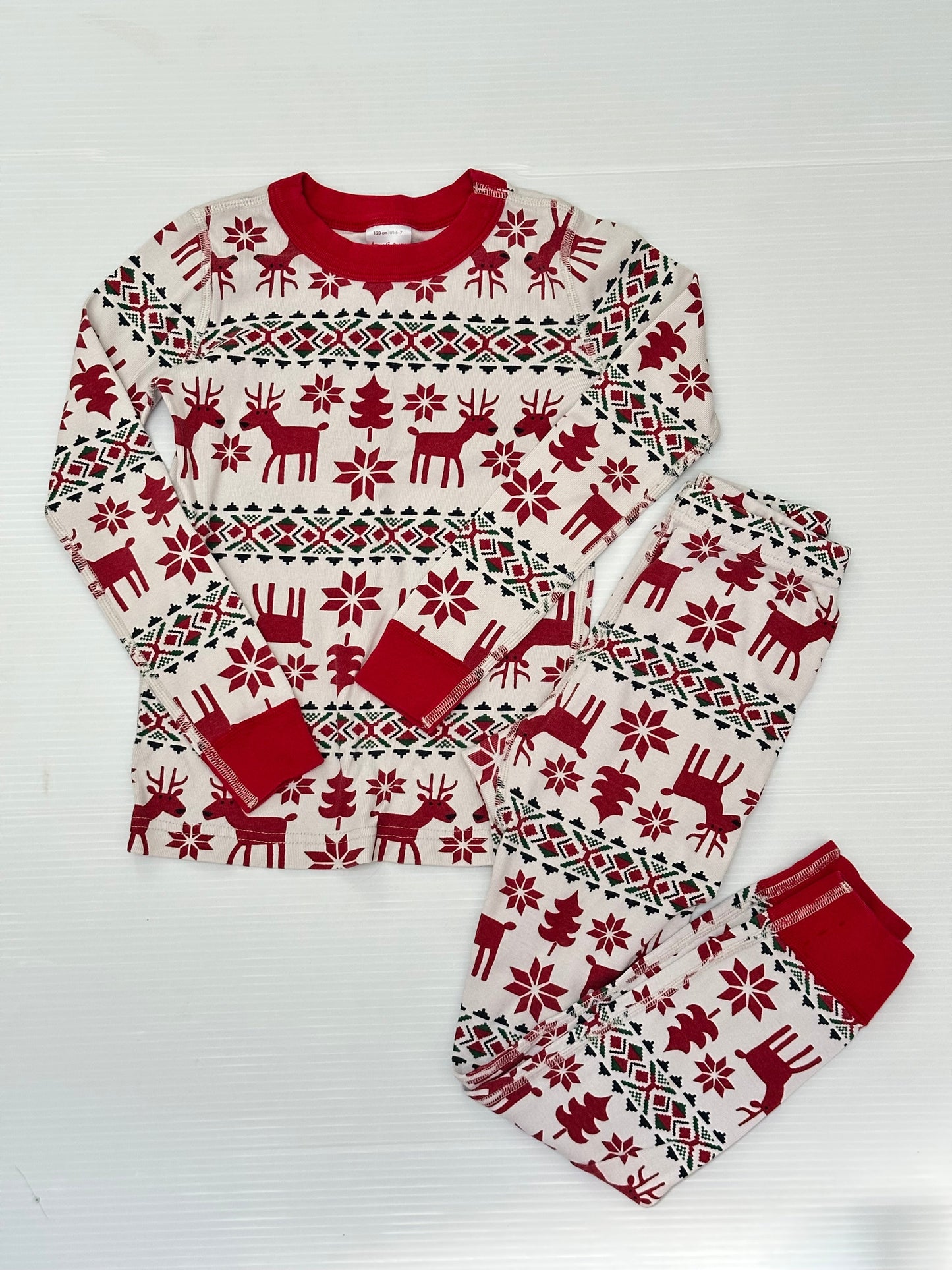 Seller #168 Hanna Anderson 6-7 120cm Dear Deer FairIsle Christmas Pajamas