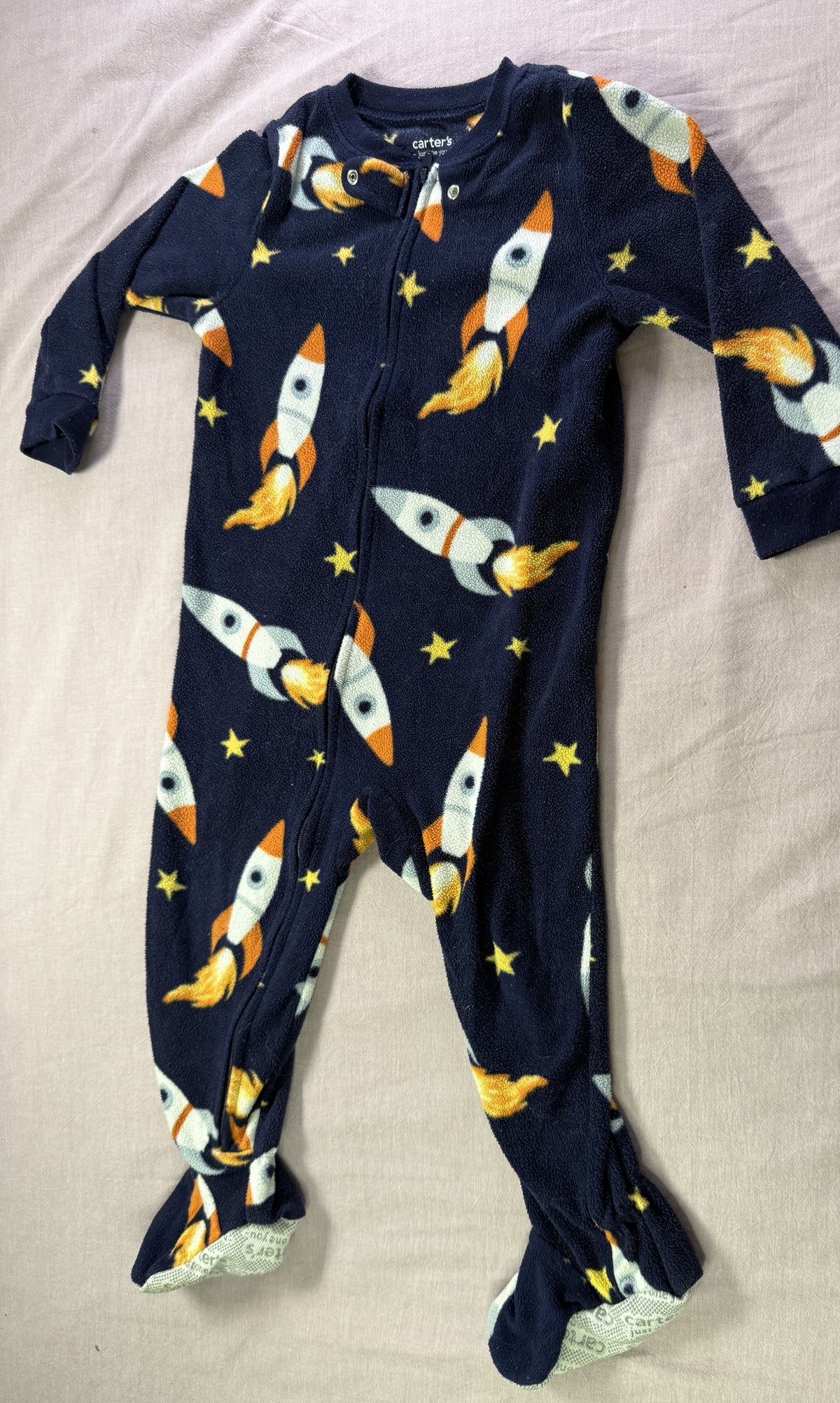 #103 Carters 2T Fleece Footie Jammies