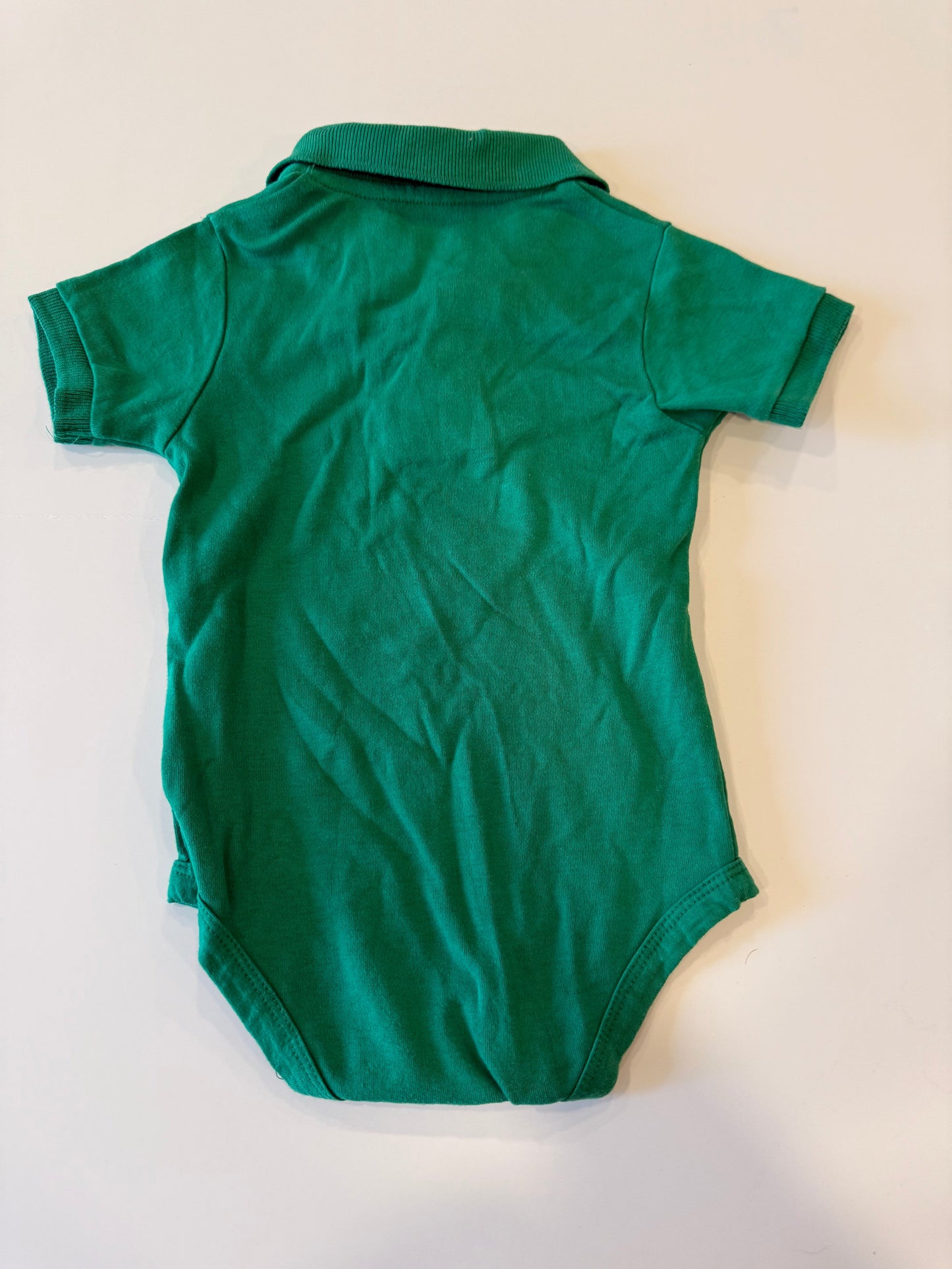 #9 -  Notre Dame -  Notre Dame Green Shortsleeve Polo Onesie Infant's SIZE  6-9M