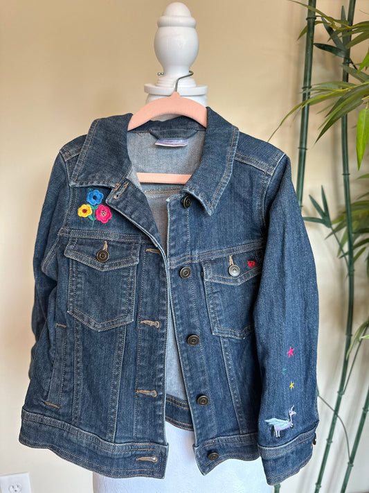 Hannah Anderson embroidered jean jacket girls size 5