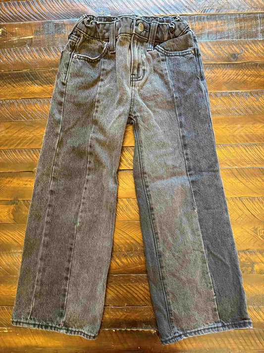 134 Old Navy Girls black baggy wide leg jeans Size 7