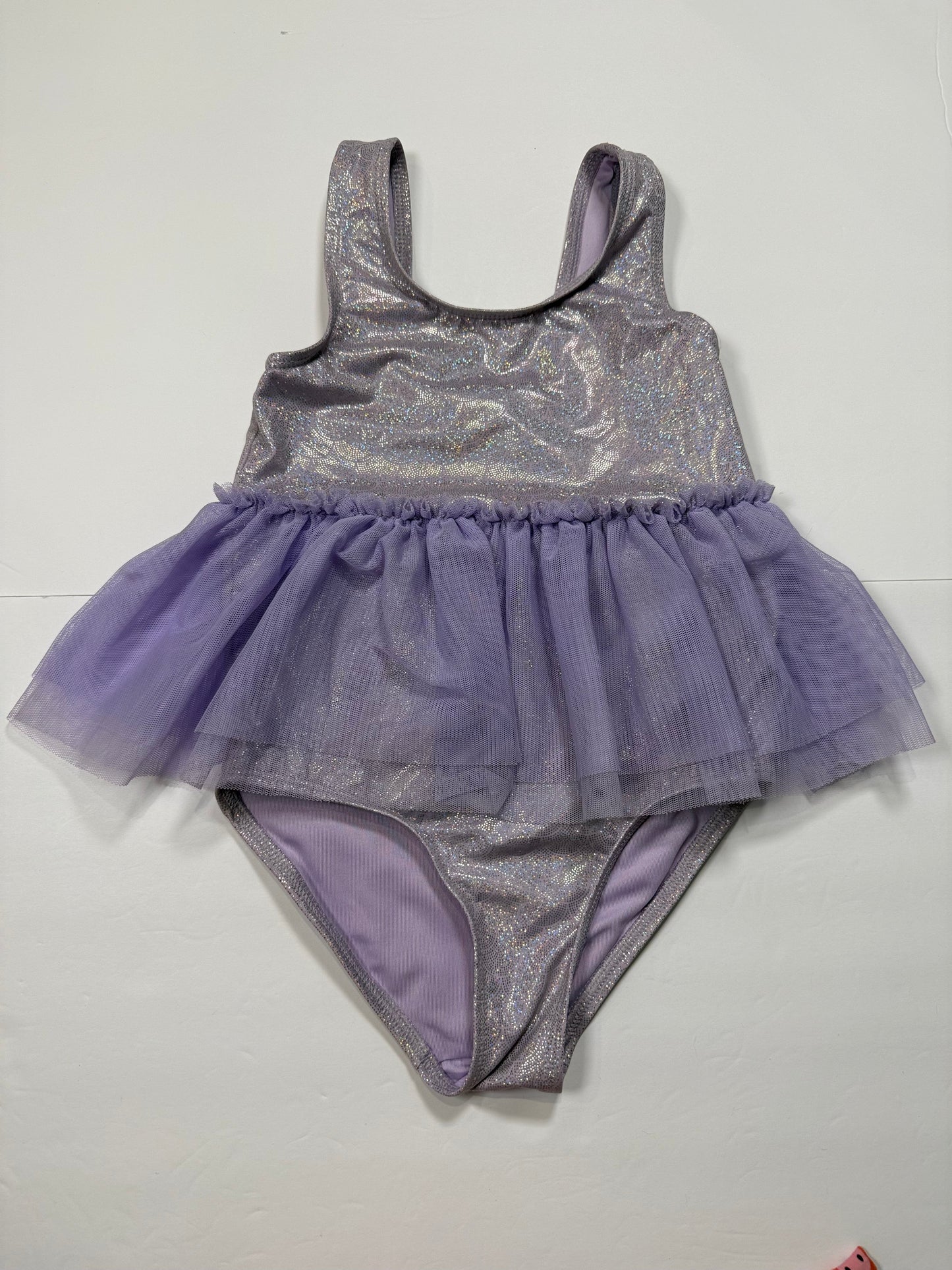 #141 Girls 5T Old Navy Purple Metallic Mermaid Tutu Bathing Suit