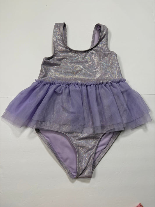 #141 Girls 5T Old Navy Purple Metallic Mermaid Tutu Bathing Suit