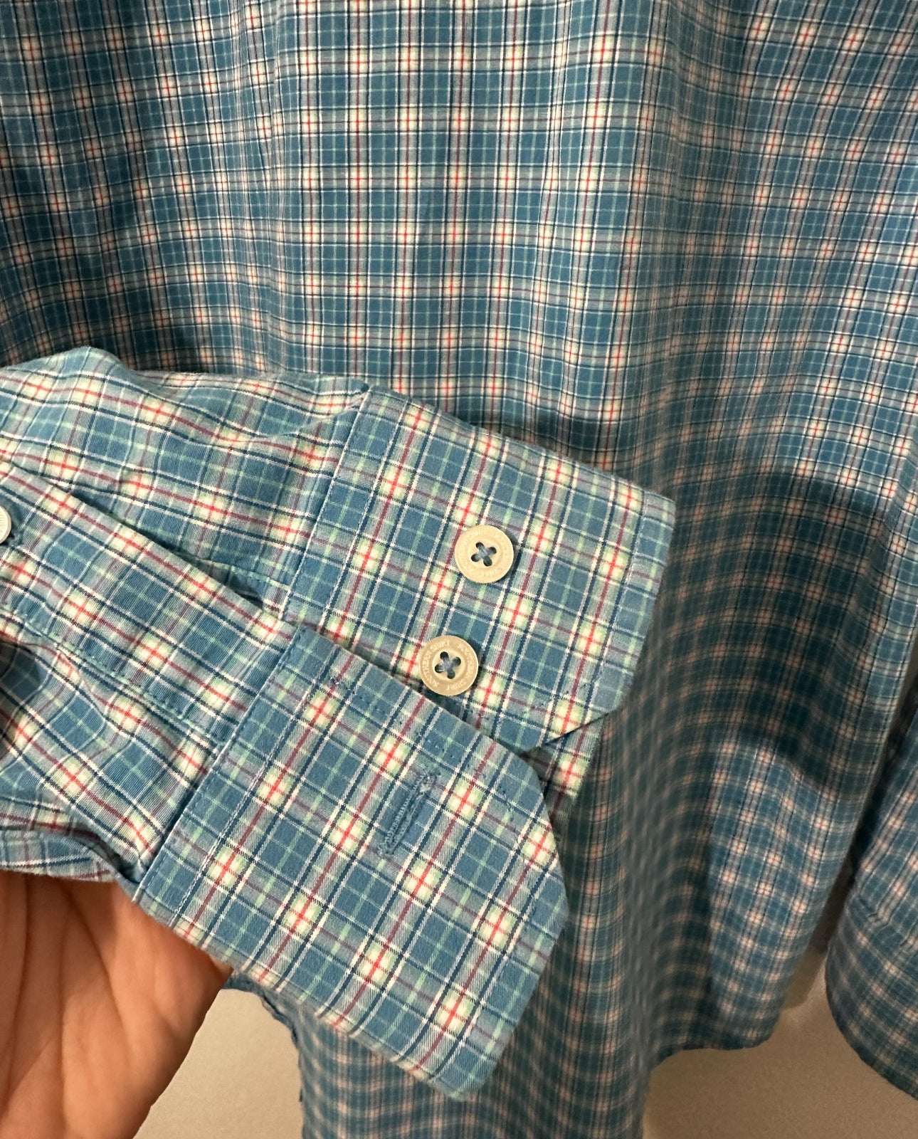 #111 Men Southern Shirt Company Blue Plaid Button Down Dress Shirt Large