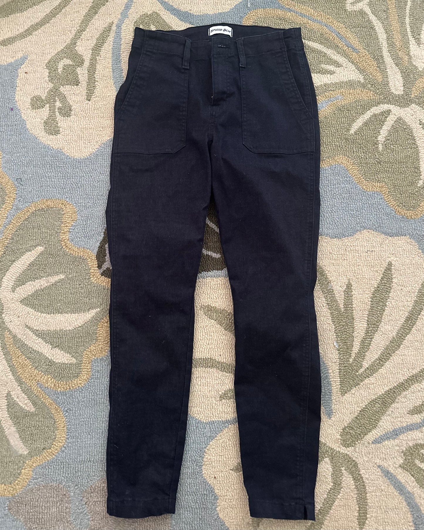 #56 Stitch fix studio blue utility pants women 27 size 4 black NWOT