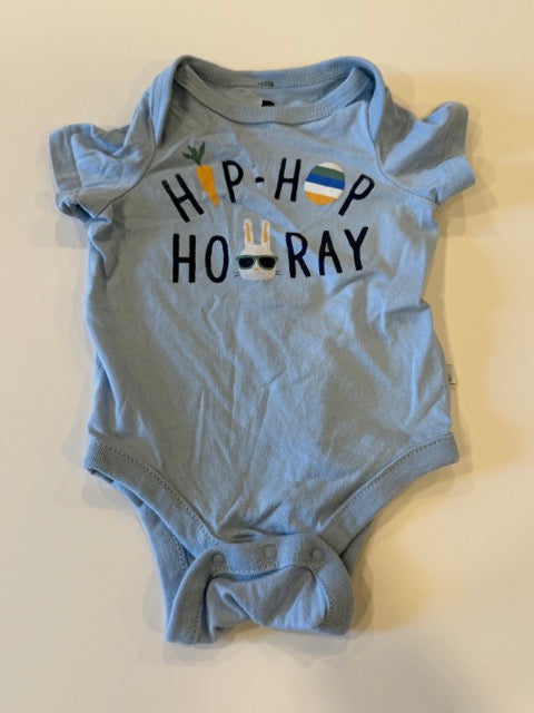#9 -  Gap -  Easter Hip Hop Horay Light Blue Onesie Infant's SIZE  0-3M