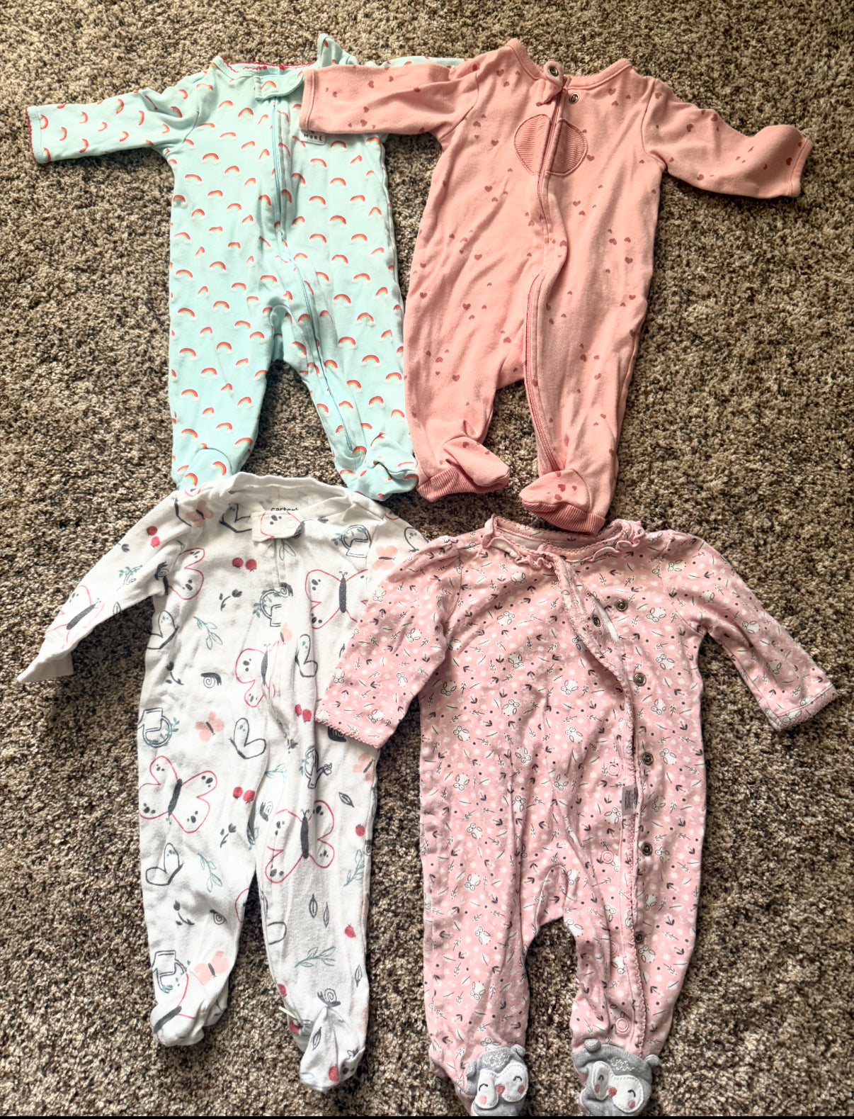 SELLER #6 Carters 3M (4) Girls Sleepers