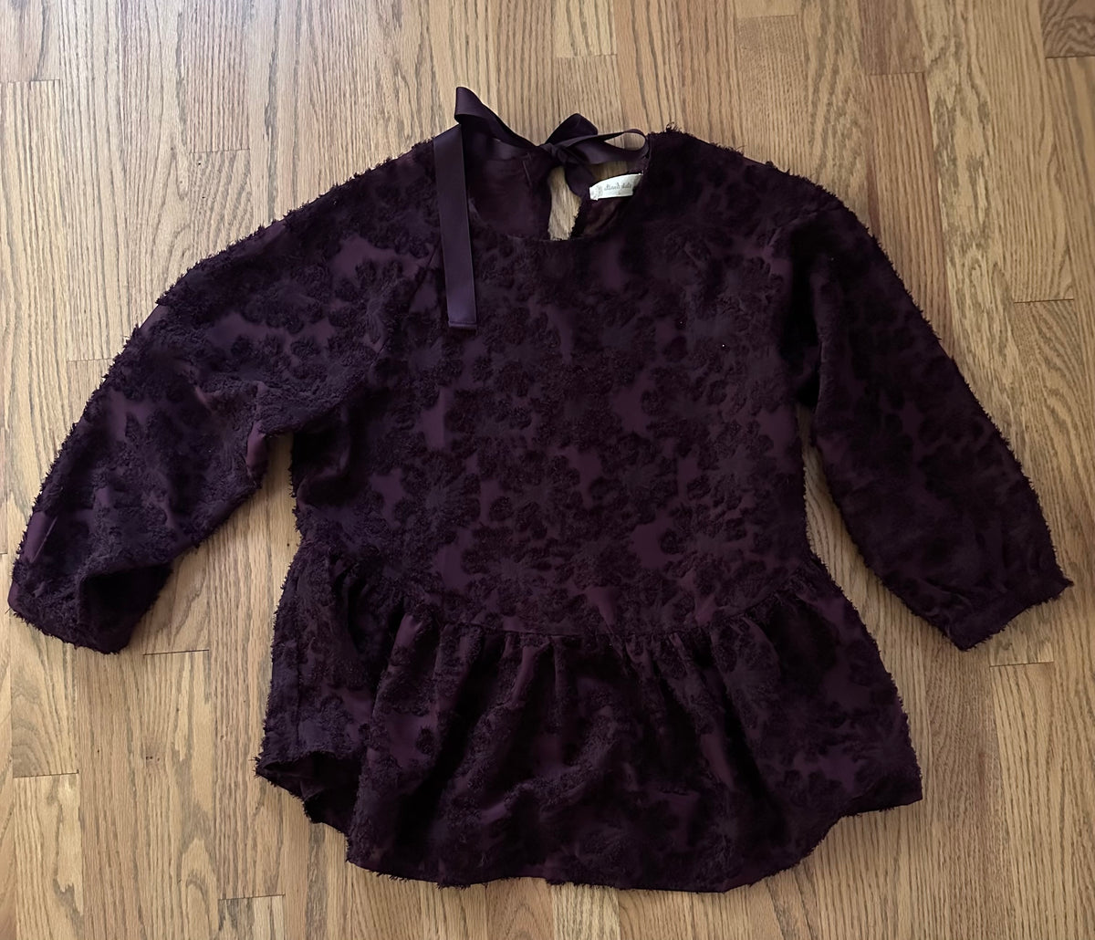 #98- Women’s, Altard State, Burgundy Peplum Top- Size Large