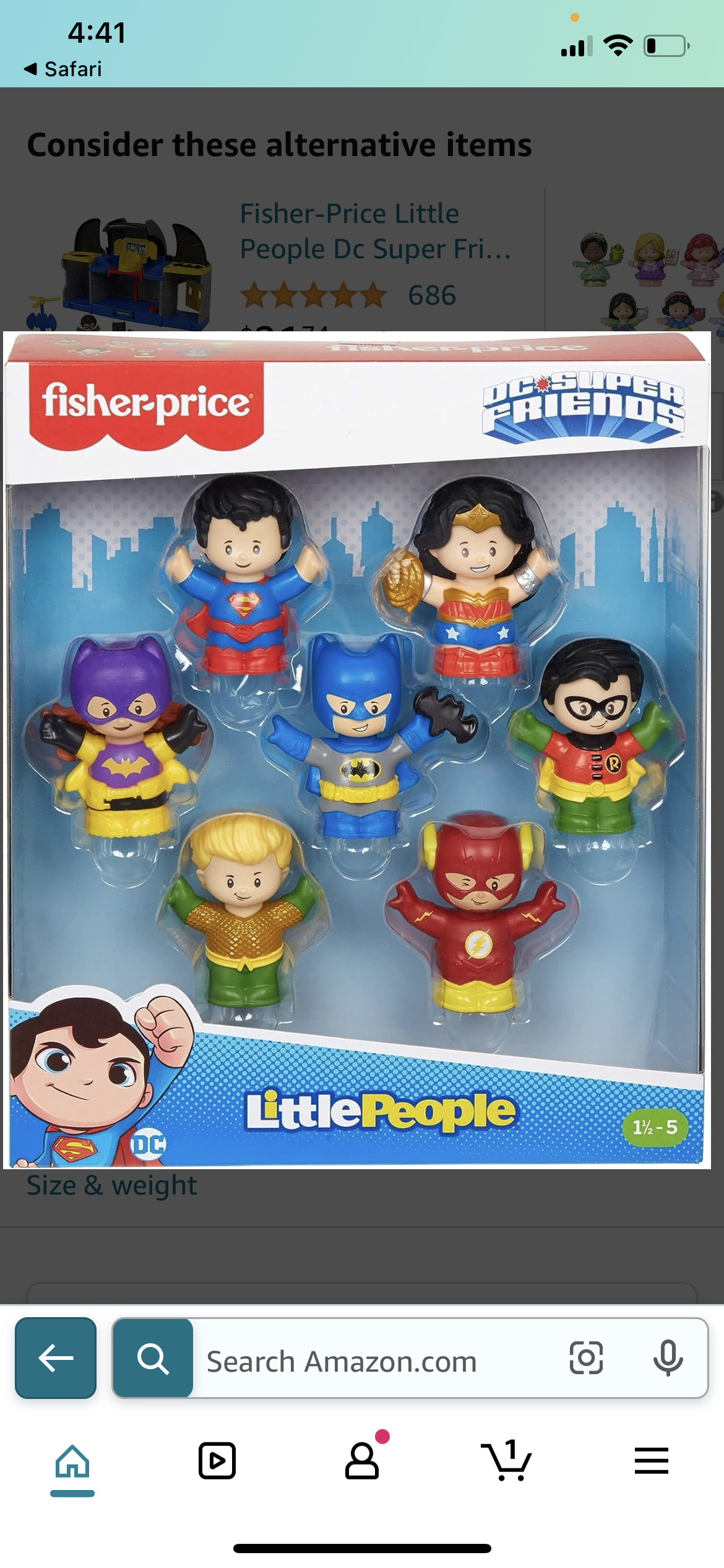 Little People - DC SuperHero friends - set of 7. 45242