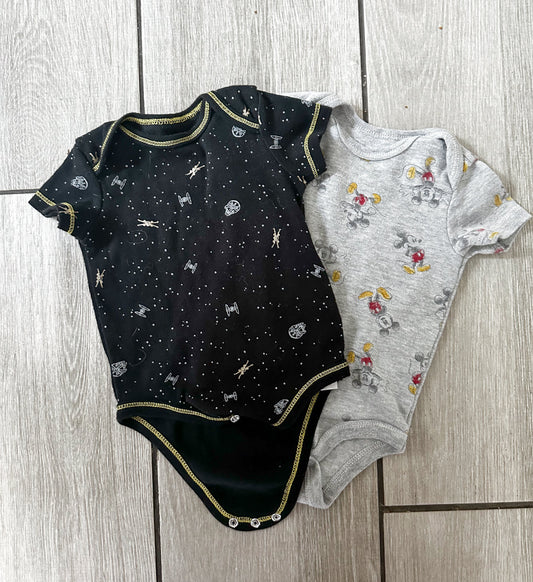 #111 Bundle Disney Mickey Mouse & Star Wars 3-6 Month Onesie