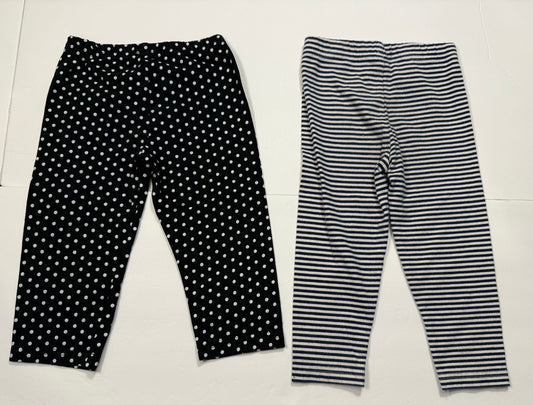 #141 Girls 4T Capri Bundle Navy Stripe Carters and Polka Dot