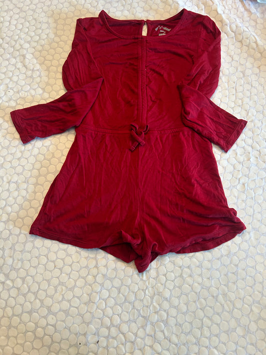 136 NWOT Art Class Dark Red Romper 4/5