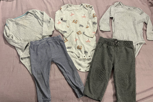#211 Girls 12m Fox/Bear Onesie Set