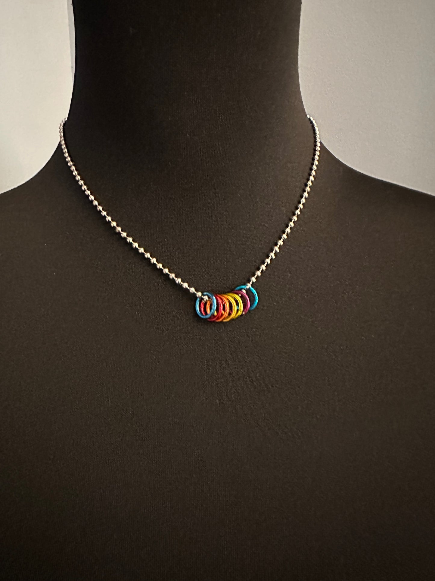 Multi Color Ring Necklace