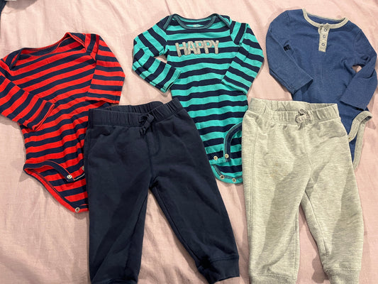 #211 12m Happy/Stripe Bundle