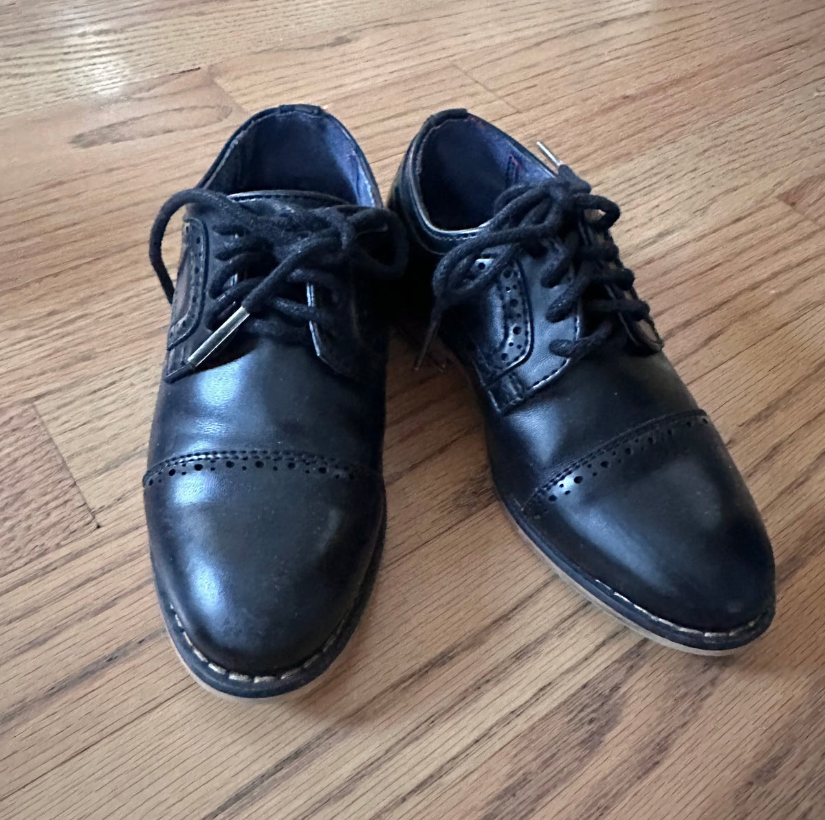 #98- Boys, Black Dress Shoes- Size 9