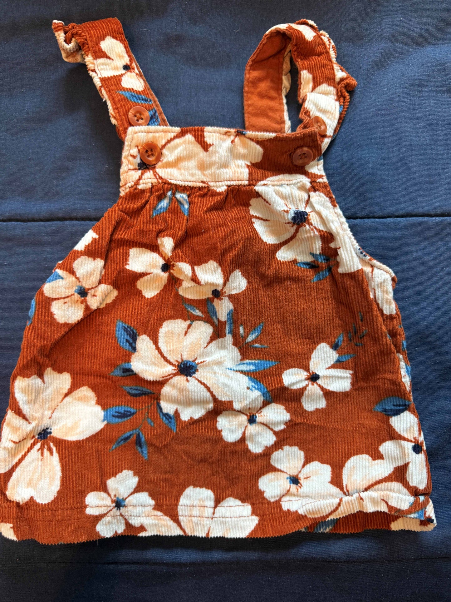 SELLER #6 3M Sleeveless Carters Brown Orange Flowers