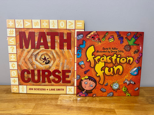 2 Hardcover Math Books (Math Curse & Fraction Fun)