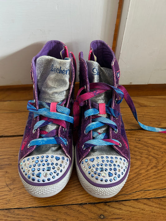 136 EUC Sketchers High Top Big Girl Shoes size 2